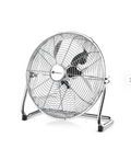 PureMate 14" Chrome Gym Floor Fan with 3 Speeds and Adjustable Fan Head, Portable Floor Standing Fan with Powerful Circulation for home, Garage, Shop and Office