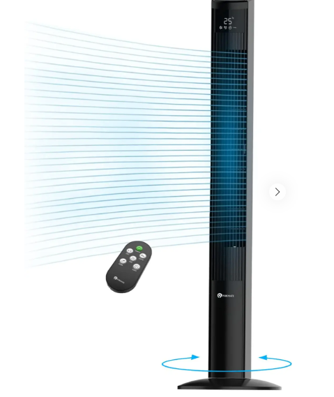 47-Inch DC Motor Tower Fan with Air Purifier, Oscillating Cooling Fan with 12 Speeds & SLEEP Mode