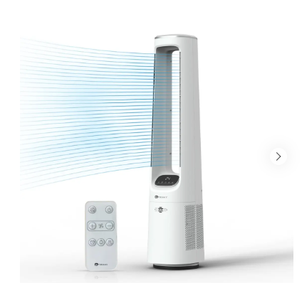 40" Bladeless Tower Fan with Energy-Saving 45W DC Motor